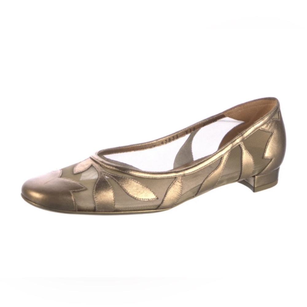 Salvatore Ferragamo authentic Patterned Mesh Accents Ballet Flats